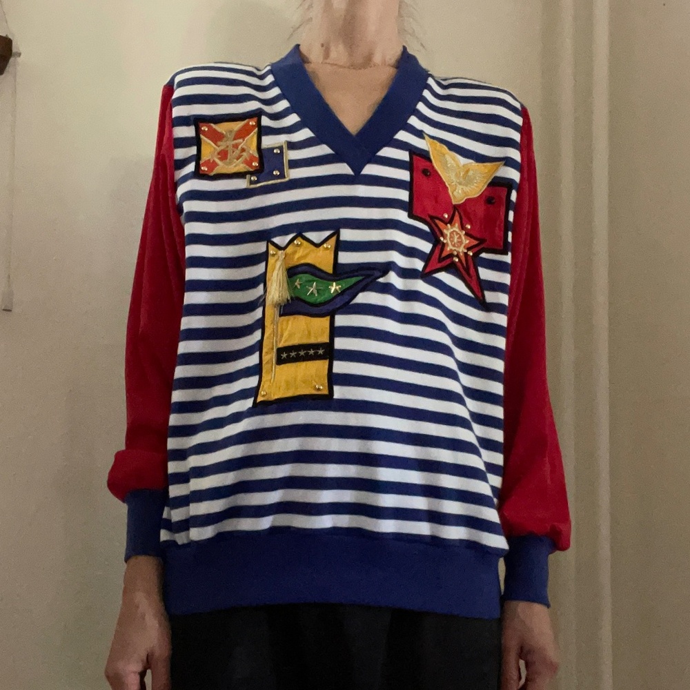 Vintage Saint Germain Knits striped boating shirt